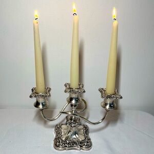 Silverplated console candelabrum, 3-branch, Benedict-Proctor Manu Co, Ontario